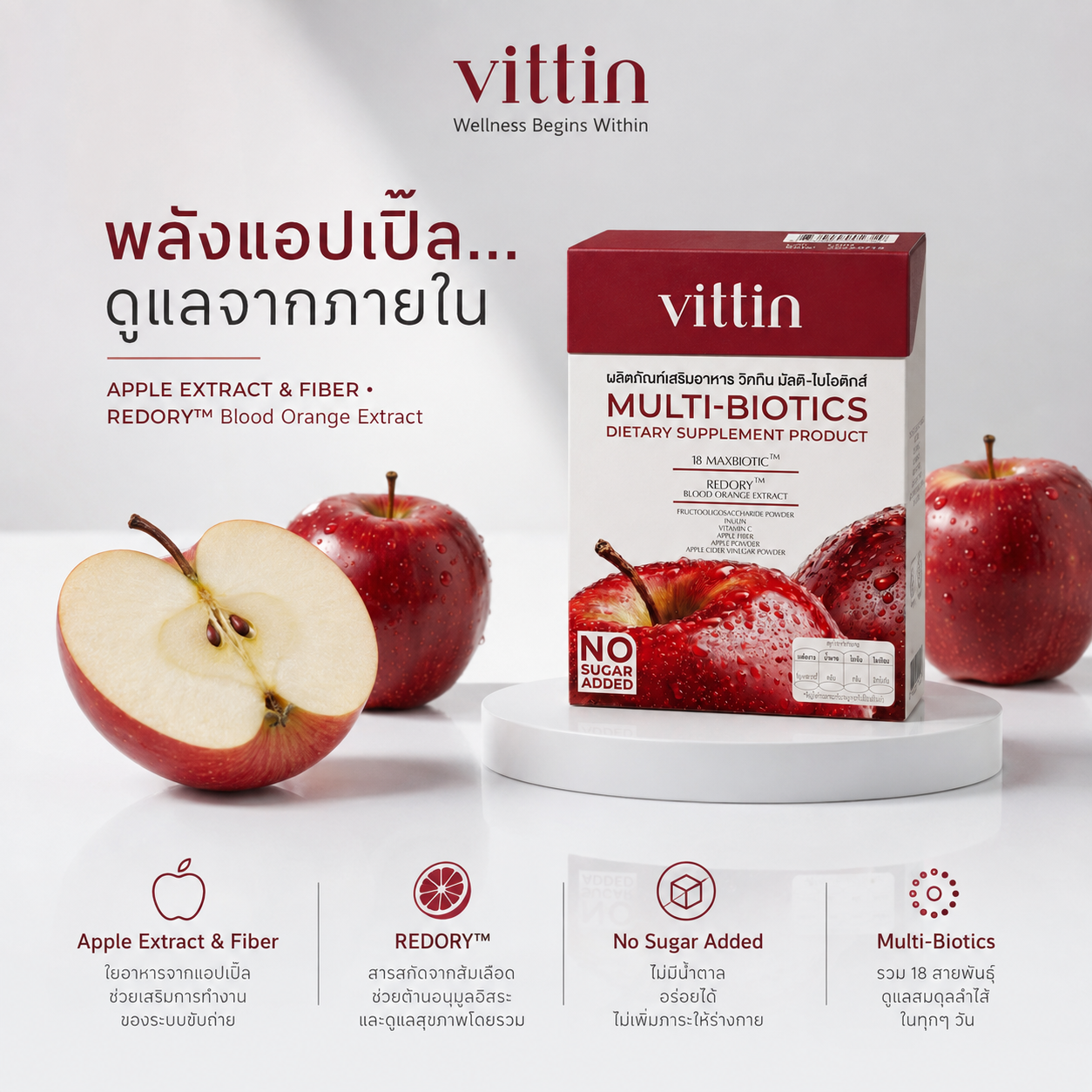 พลังแอปเปิ๊ล — Apple Extract & Fiber, REDORY Blood Orange Extract